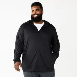Big & Tall Sonoma Goods For Life® Full-Zip Hoodie Charcoal Space Dye