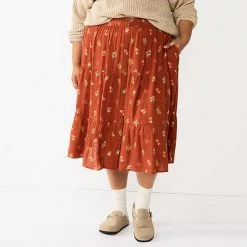 Plus Size Sonoma Goods For Life® Tiered Midi Skirt Multi Stripe -Sonoma Goods For Life Shop unnamed file 9155