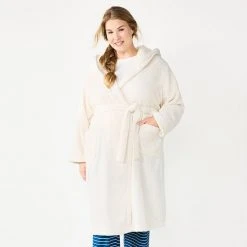 Plus Size Sonoma Goods For Life® Hooded Plush Long Robe Navy -Sonoma Goods For Life Shop unnamed file 9181