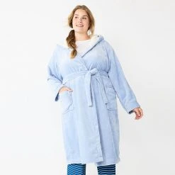 Plus Size Sonoma Goods For Life® Hooded Plush Long Robe Navy -Sonoma Goods For Life Shop unnamed file 9182