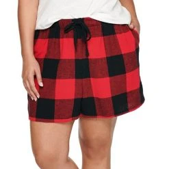Plus Size Sonoma Goods For Life® Flannel Pajama Shorts Teal Plaid