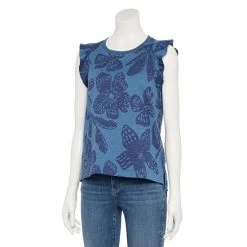 Women's Sonoma Goods For Life® French Terry Flutter-Sleeve Top Teal -Sonoma Goods For Life Shop unnamed file 9426