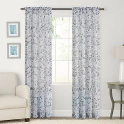 Sonoma Goods For Life® 2-pack Sheer Crushed Voile Gardener Floral Print Window Curtain