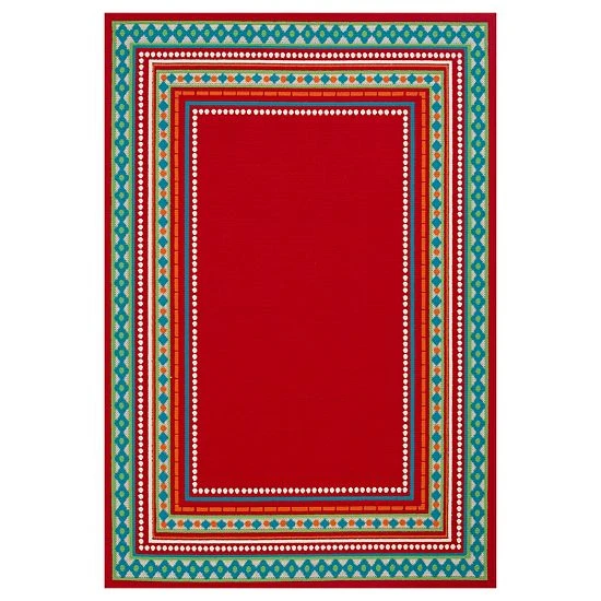 Sonoma Goods For Life® Framed Border Indoor Outdoor Rug Red 10 Sonoma Goods For Life® Framed Border Indoor Outdoor Rug Red - Image 8
