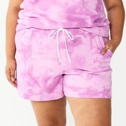 Plus Size Sonoma Goods For Life® Drawstring Fleece Shorts Blue Cloud Dye