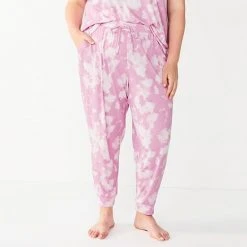 Plus Size Sonoma Goods For Life® Essential Banded Bottom Pajama Pants Purple Dye