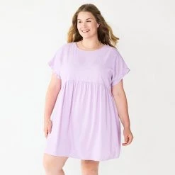 Plus Size Sonoma Goods For Life® Ruffled A-Line Mini Dress Gray