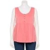 Plus Size Sonoma Goods For Life Button Front Utility Tank Melon Pink -Sonoma Goods For Life Shop unnamed file 9701