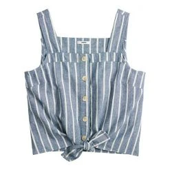 Women's Sonoma Goods For Life® Tie-Hem Squareneck Tank Pink Blue Multi Stripe -Sonoma Goods For Life Shop unnamed file 9710