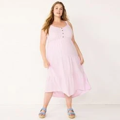 Plus Size Sonoma Goods For Life® Tiered Maxi Dress Lilac Stripe -Sonoma Goods For Life Shop unnamed file 9753
