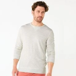 Men's Sonoma Goods For Life® Double Knit Crewneck Light Blue
