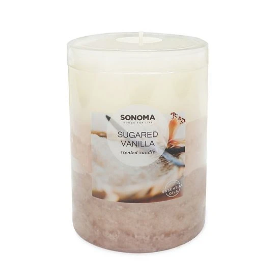 Sonoma Goods For Life® Sugared Vanilla 3" X 4" Pillar Candle 3 Sonoma Goods For Life® Sugared Vanilla 3" X 4" Pillar Candle