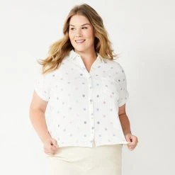 Plus Size Sonoma Goods For Life® Short Sleeve Button Down Top Black 16 Plus Size Sonoma Goods For Life® Short Sleeve Button Down Top Black -Sonoma Goods For Life Shop unnamed file 9982