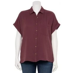 Plus Size Sonoma Goods For Life® Short Sleeve Button Down Top Black 19 Plus Size Sonoma Goods For Life® Short Sleeve Button Down Top Black -Sonoma Goods For Life Shop unnamed file 9985